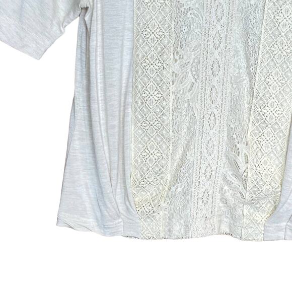 Anthropologie Tiny XS Celine Lace Top Blouse Cream Crochet Neckline Romancecore - Picture 4 of 9